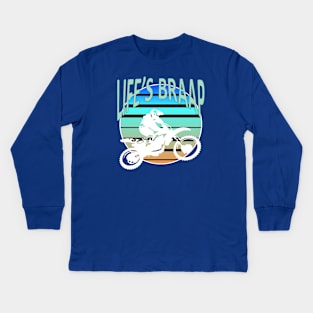 Lifes Braap Dirt Bike Retro Moto Riding Style Kids Long Sleeve T-Shirt